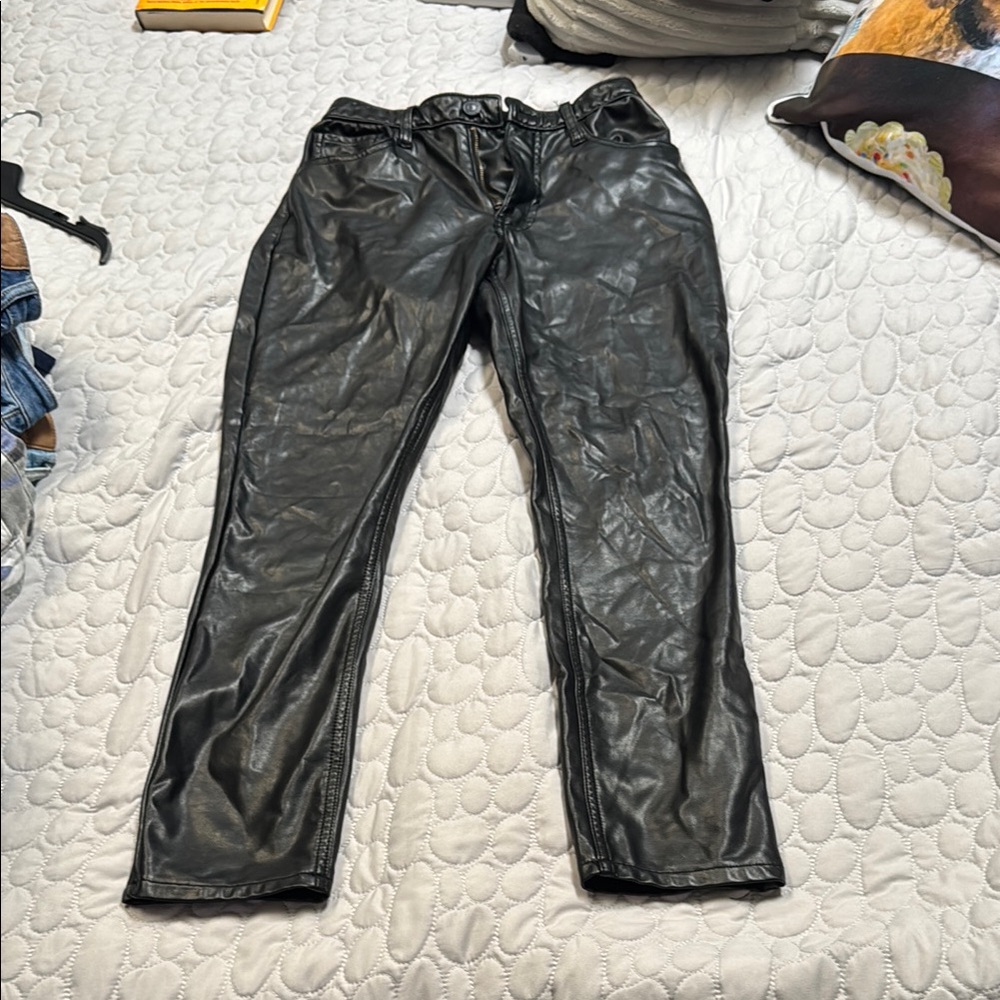 Abercrombie Black Faux Leather Pants